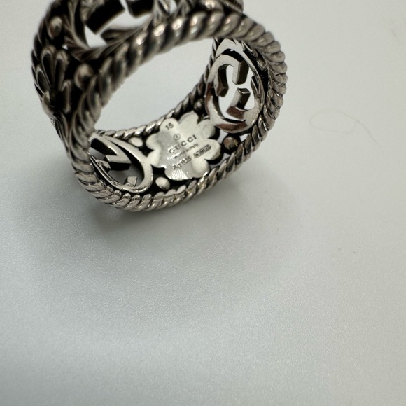GUCCI INTERLOCKING SILVER RING - Picture 3 of 11